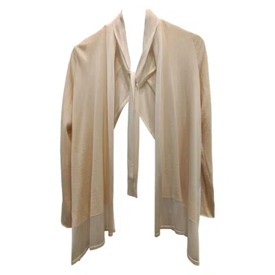 Pre-owned Hermes Hermès Vintage Women's Ivory Silk Cachemire Cardigan, Size Xs In White