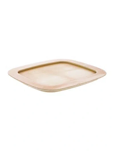 Pre-owned Hermes Vintage Wood Tray In Neutral