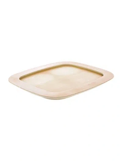 Pre-owned Hermes Vintage Wood Tray In Neutral