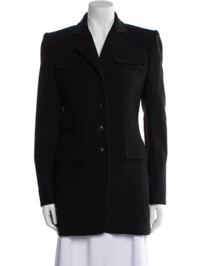 Pre-owned Hermes Vintage Wool Blazer In Black