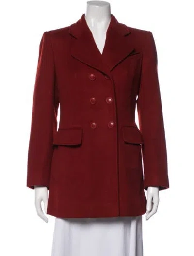 Pre-owned Hermes Vintage Wool Coat In Red