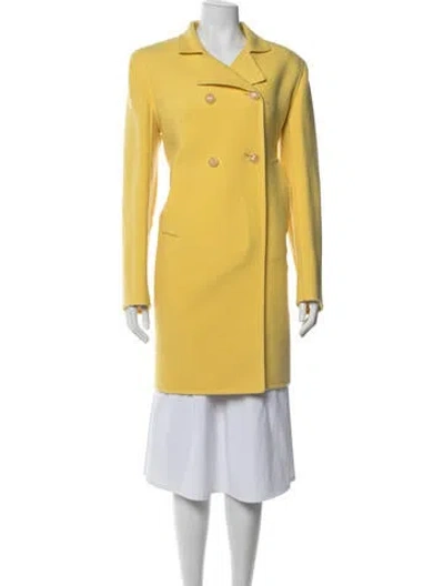 Pre-owned Hermes Vintage Wool Coat In Yellow