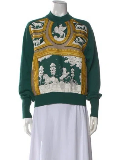 Pre-owned Hermes Vintage Wool Sweater In Green