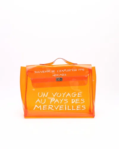 Pre-owned Hermes Hermès Vinyl Kelly Bag In Orange