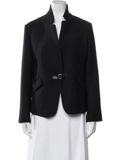 Pre-owned Hermes Virgin Wool Blazer In Black