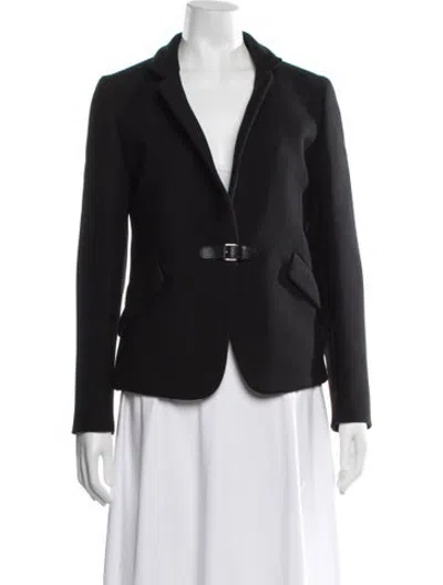 Pre-owned Hermes Virgin Wool Blazer In Black