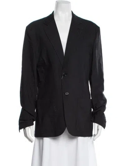 Pre-owned Hermes Virgin Wool Blazer In Blue