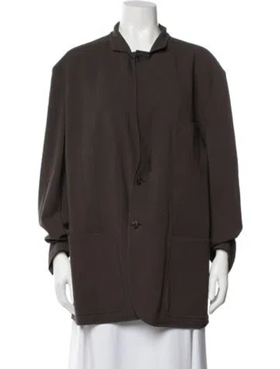 Pre-owned Hermes Virgin Wool Blazer In Brown