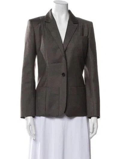Pre-owned Hermes Virgin Wool Blazer In Gray