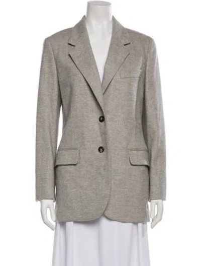 Pre-owned Hermes Virgin Wool Blazer In Gray
