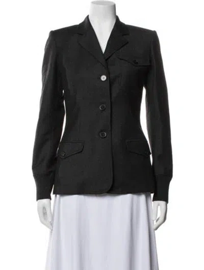 Pre-owned Hermes Virgin Wool Blazer In Grey