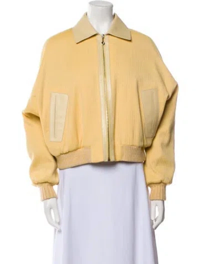 Pre-owned Hermes Virgin Wool Bomber Jacket W/ Tags In Yellow