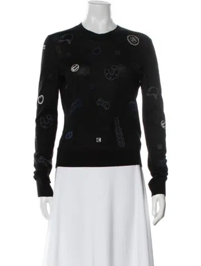 Pre-owned Hermes Virgin Wool Crew Neck Sweater In Black