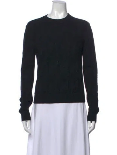 Pre-owned Hermes Virgin Wool Crew Neck Sweater In Black