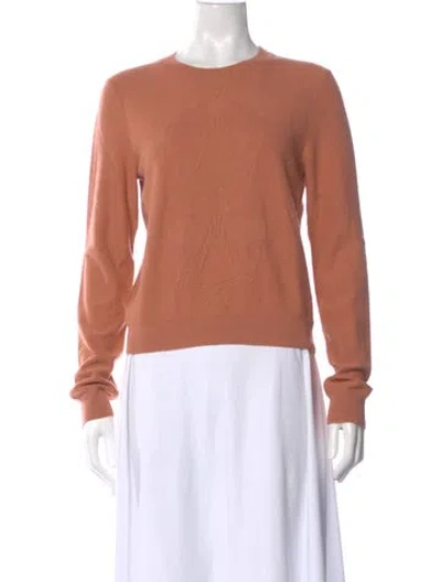 Pre-owned Hermes Virgin Wool Crew Neck Sweater In Brown