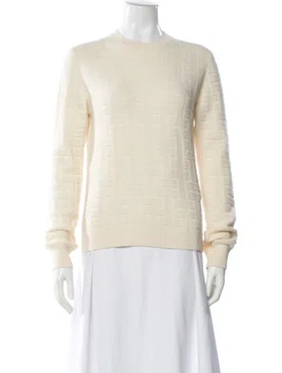 Pre-owned Hermes Virgin Wool Crew Neck Sweater In Neutral
