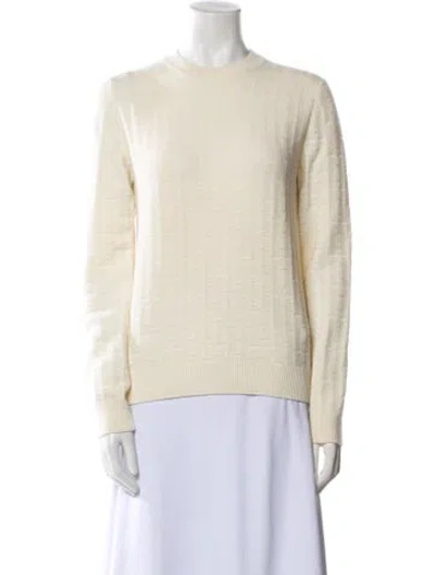 Pre-owned Hermes Virgin Wool Crew Neck Sweater In Neutral