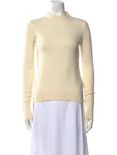 Pre-owned Hermes Virgin Wool Crew Neck Sweater In Neutral