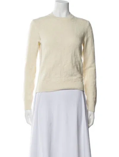 Pre-owned Hermes Virgin Wool Crew Neck Sweater In Neutral