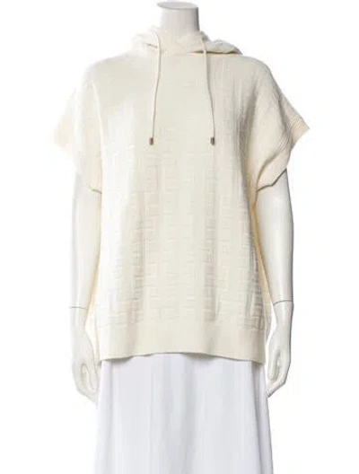 Pre-owned Hermes Virgin Wool Crew Neck Sweater In Neutral