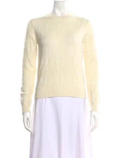 Pre-owned Hermes Virgin Wool Crew Neck Sweater In Neutral