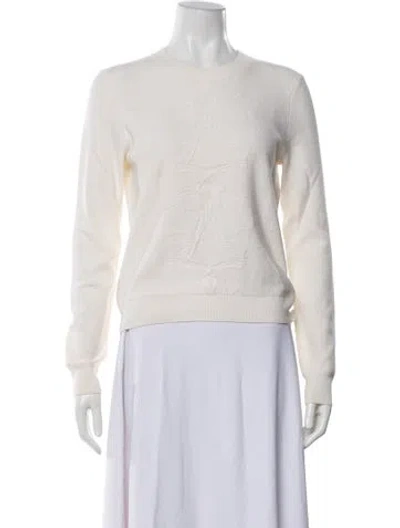 Pre-owned Hermes Virgin Wool Crew Neck Sweater In Neutral