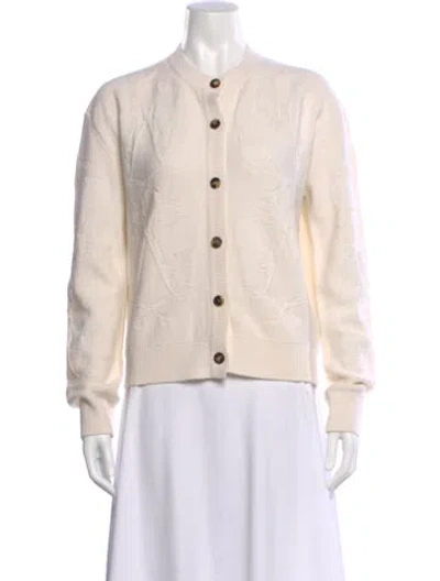 Pre-owned Hermes Virgin Wool Crew Neck Sweater W/ Tags In Neutral