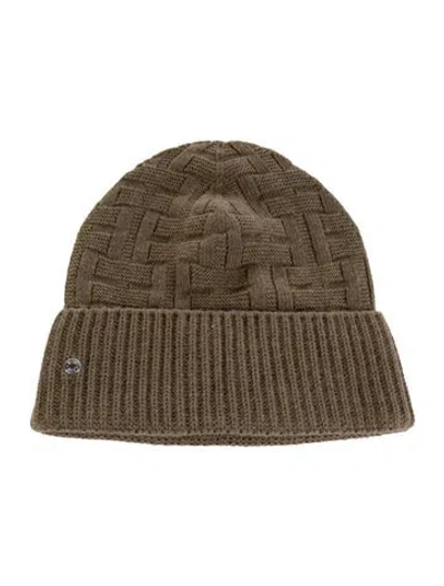 Pre-owned Hermes Virgin Wool Frequence Beanie In Brown
