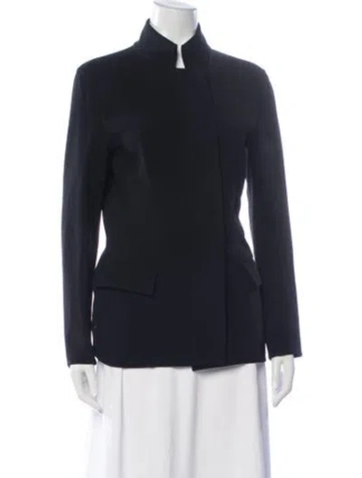 Pre-owned Hermes Virgin Wool Jacket In Blue