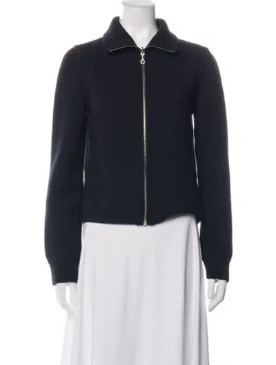 Pre-owned Hermes Virgin Wool Jacket In Blue