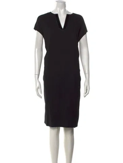 Pre-owned Hermes Virgin Wool Knee-length Dress In Black