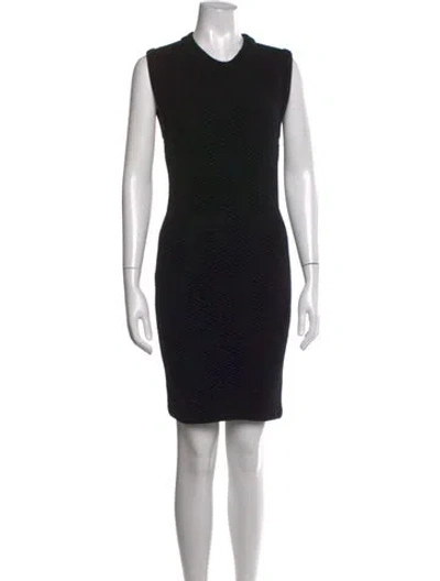 Pre-owned Hermes Virgin Wool Knee-length Dress In Black