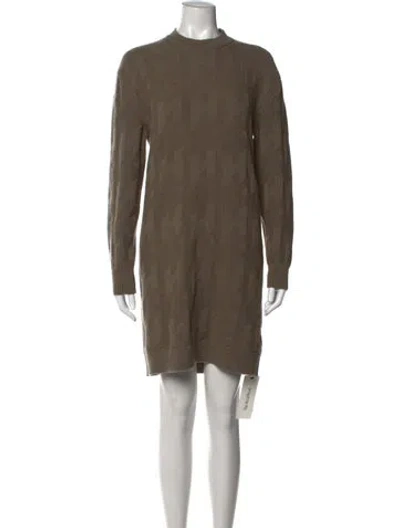 Pre-owned Hermes Virgin Wool Knee-length Dress In Neutrals