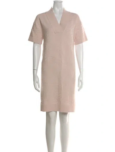 Pre-owned Hermes Virgin Wool Knee-length Dress In Pink