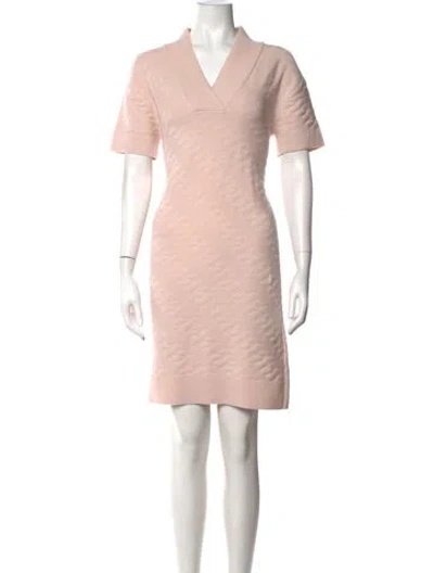 Pre-owned Hermes Virgin Wool Knee-length Dress In Pink