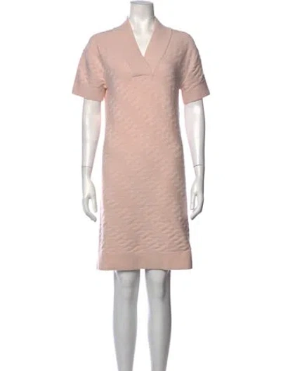 Pre-owned Hermes Virgin Wool Knee-length Dress In Pink