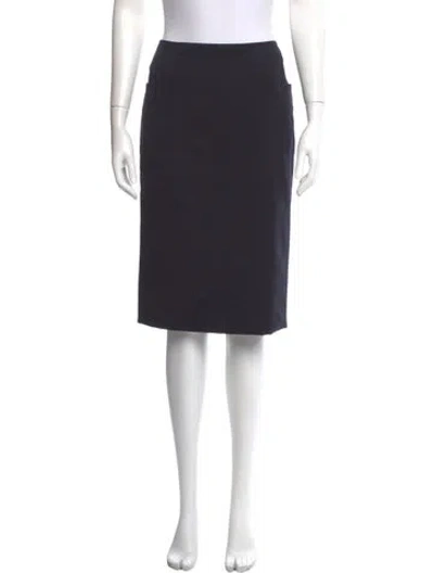 Pre-owned Hermes Virgin Wool Knee-length Skirt In Black