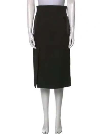 Pre-owned Hermes Virgin Wool Knee-length Skirt In Black