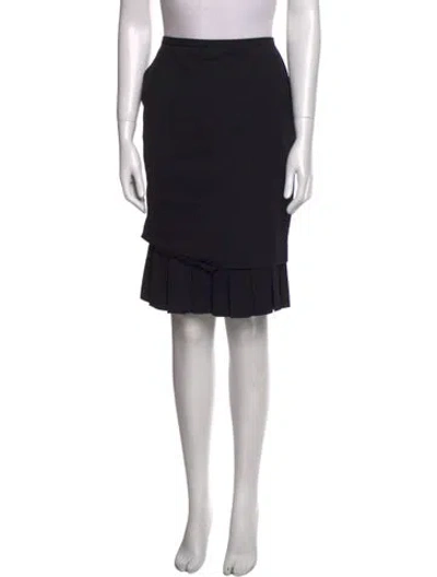 Pre-owned Hermes Virgin Wool Knee-length Skirt In Black