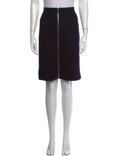 Pre-owned Hermes Virgin Wool Knee-length Skirt In Black