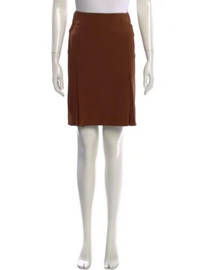 Pre-owned Hermes Virgin Wool Knee-length Skirt In Brown