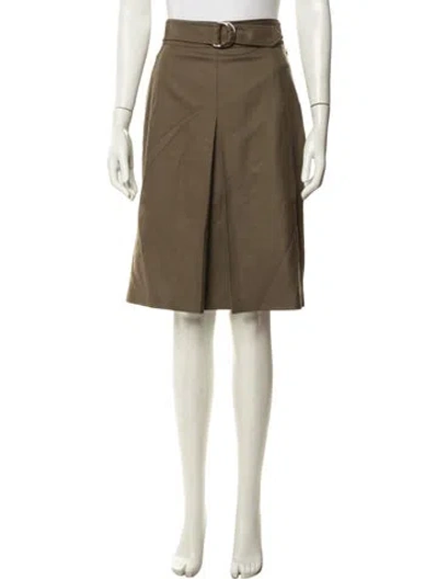 Pre-owned Hermes Virgin Wool Knee-length Skirt In Brown