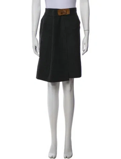 Pre-owned Hermes Virgin Wool Knee-length Skirt In Gray