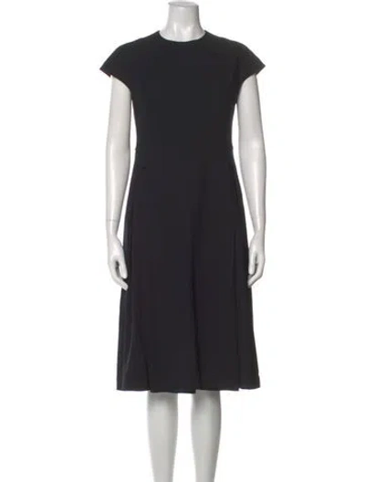 Pre-owned Hermes Virgin Wool Midi Length Dress In Black