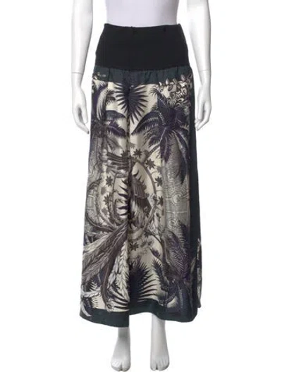 Pre-owned Hermes Virgin Wool Midi Length Skirt In Black