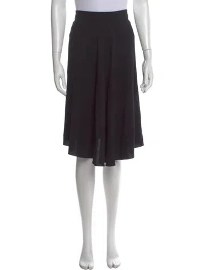 Pre-owned Hermes Virgin Wool Midi Length Skirt In Black