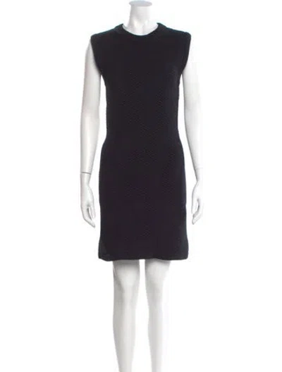 Pre-owned Hermes Virgin Wool Mini Dress In Black