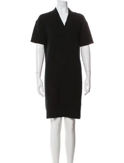 Pre-owned Hermes Virgin Wool Mini Dress In Black