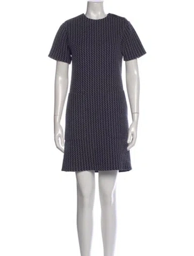 Pre-owned Hermes Virgin Wool Mini Dress In Blue