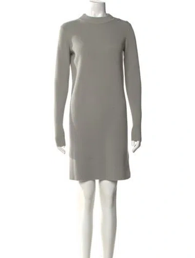Pre-owned Hermes Virgin Wool Mini Dress In Gray